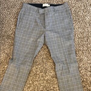 Topman Gray Checkered Dress Pants